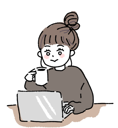 自宅pcで在宅勤務する女性 無料イラスト素材uchinohito